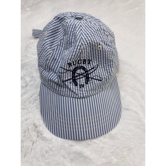 Rugby Ralph Lauren Other - Ralph Lauren Rugby Hat Blue Nautical Stripes Horseshoe Turf Club Embroidery Rare